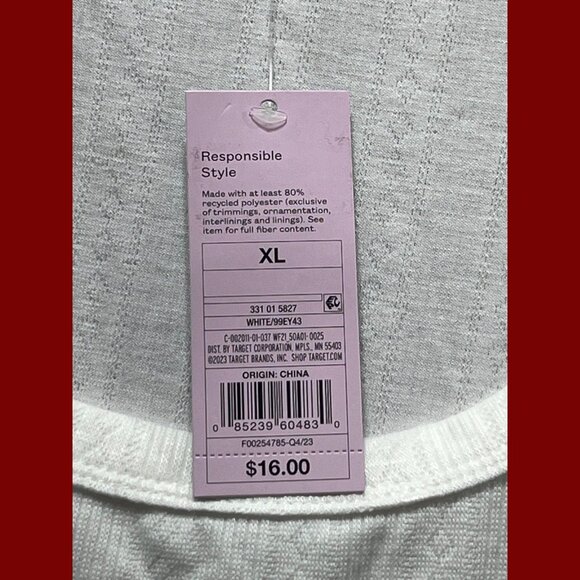 Wild Fable - Women's Long Sleeve Pointelle T-Shirt - White - Extra Large - Picture 8 of 13